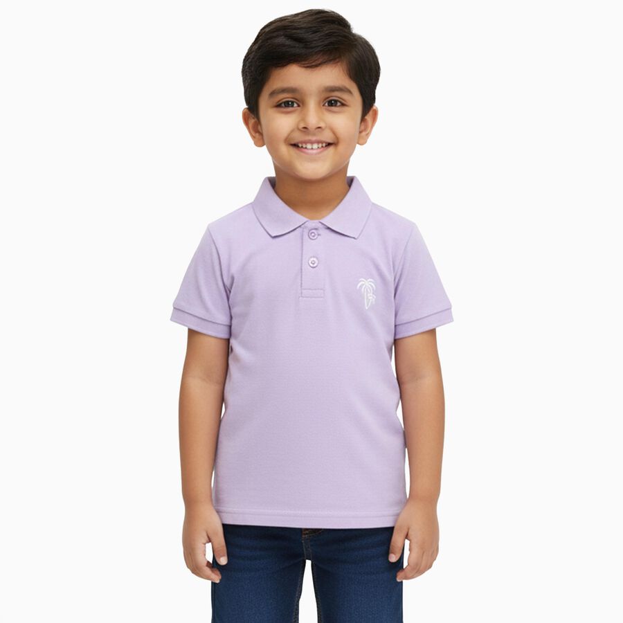 Boys' Half Sleeves T-Shirt, लाइलेक, large image number null