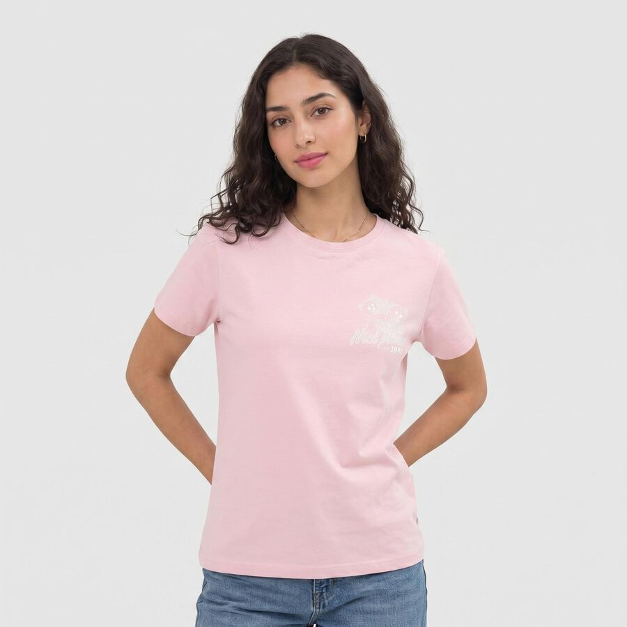 Women's Lilac Round Neck Regular T-Shirt, लाइलेक, large