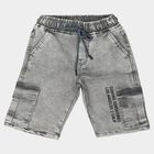 Boys Grey Regular Fit Cargo Bermuda Shorts, हल्का ग्रे, small