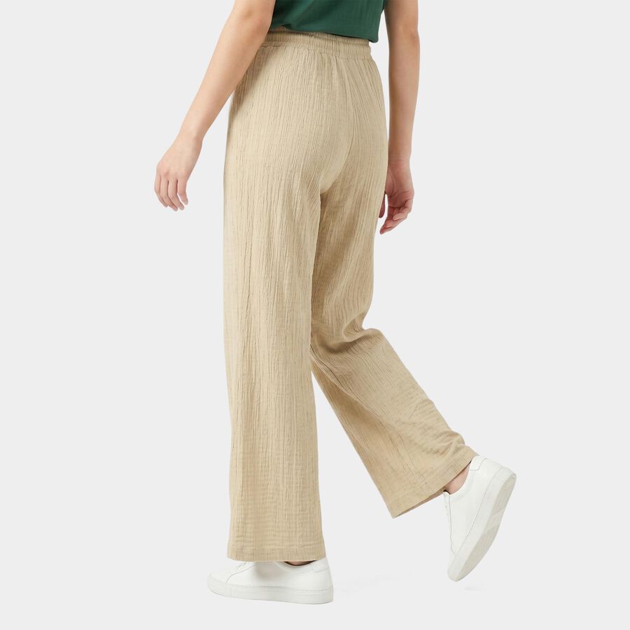 Ladies Beige Relaxed Fit Drawstring Waist Harem Pants, Beige, large