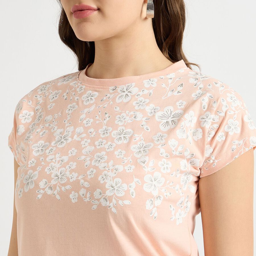 Ladies' Round Neck T-Shirt, Peach, large image number null