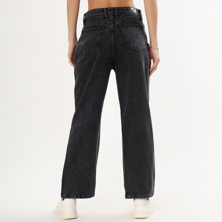 Women's Stonewashed Blue Slim Fit Jeans, Black, large