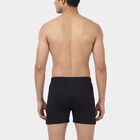 Men's Black Regular Fit Branded Waistband Trunks, Black, small