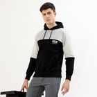 Men's Black and Grey Hooded Casual Sweatshirt, काला, small image number null
