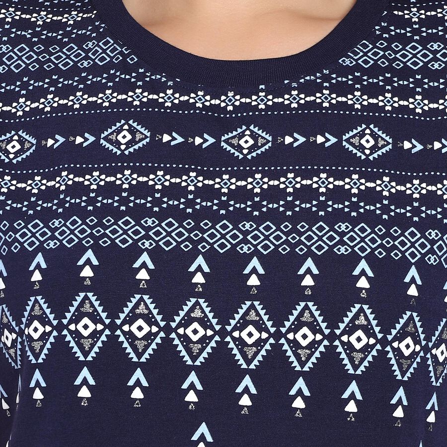 Ladies' Round Neck T-Shirt, Navy Blue, large image number null