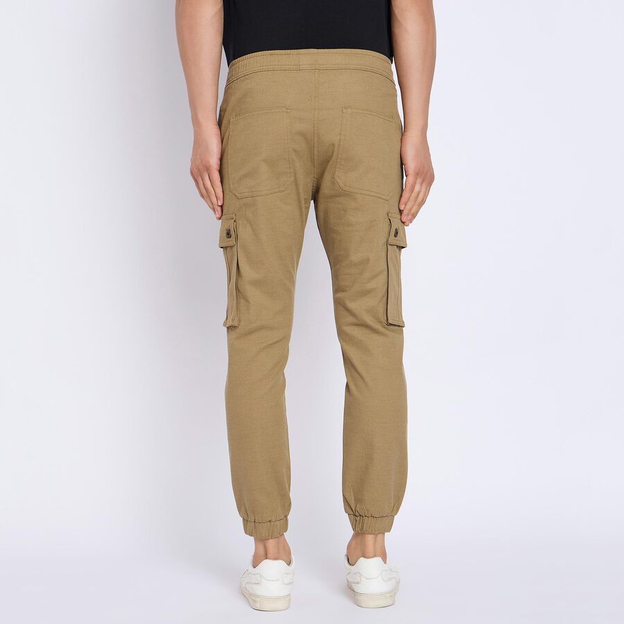 Men's Slim Fit Casual Trousers , Beige, large