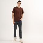 Men's Round Neck Half Sleeves T-Shirt , Brown, small image number null