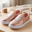 Girls' Rose Gold Slip-On Casual Shoes, Golden, small