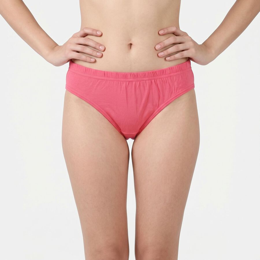 Women's Pink Regular Fit Solid Panty, Light Pink, large
