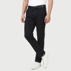 Men's Slim Fit Casual Trousers, नेवी ब्लू, small