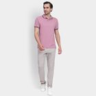 Men's Collared Half Sleeves T-Shirt, गुलाबी, small image number null