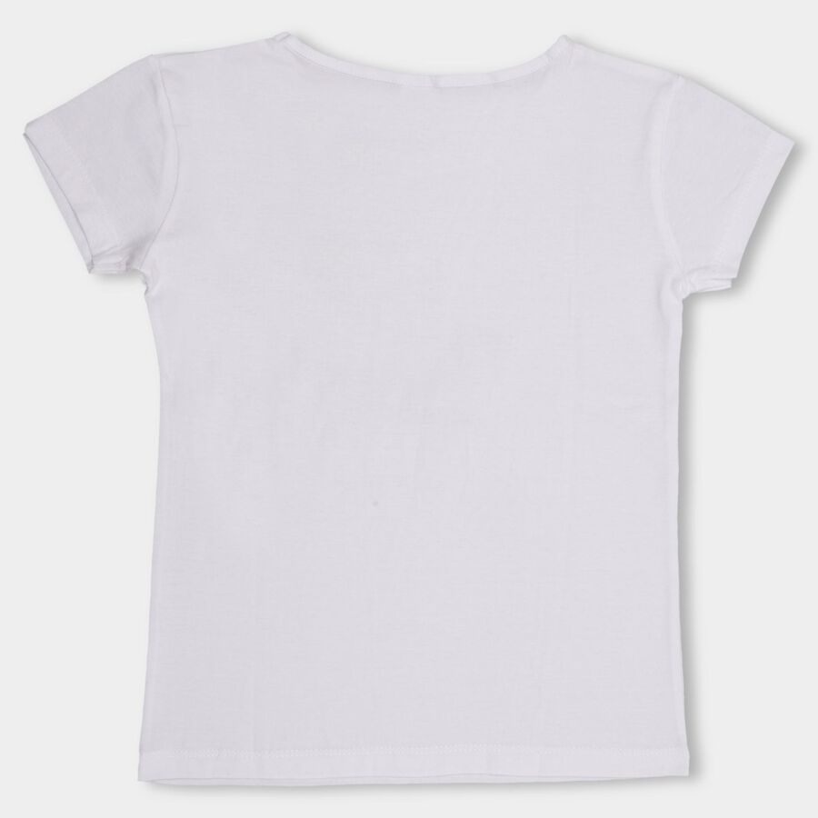 Girls' 100% Cotton T-Shirt, सफ़ेद, large image number null