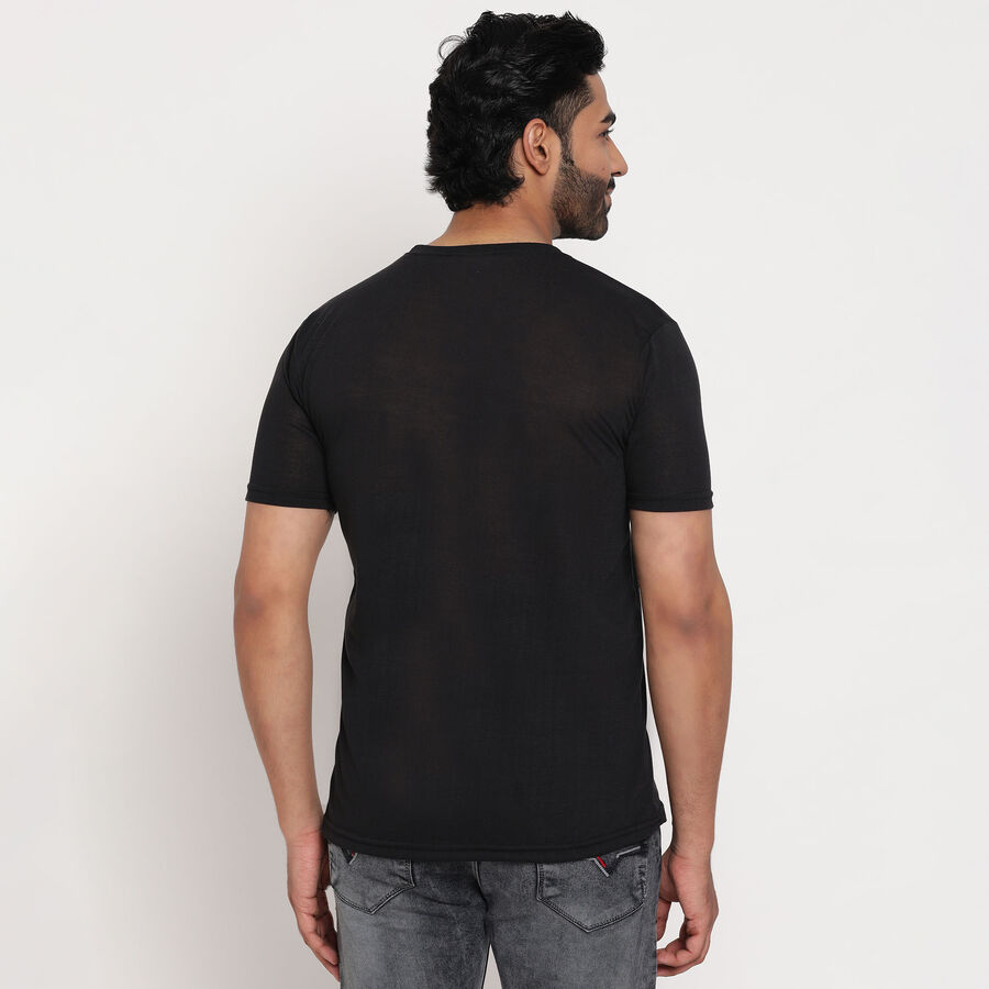 Round Neck T-Shirt, Black, large image number null