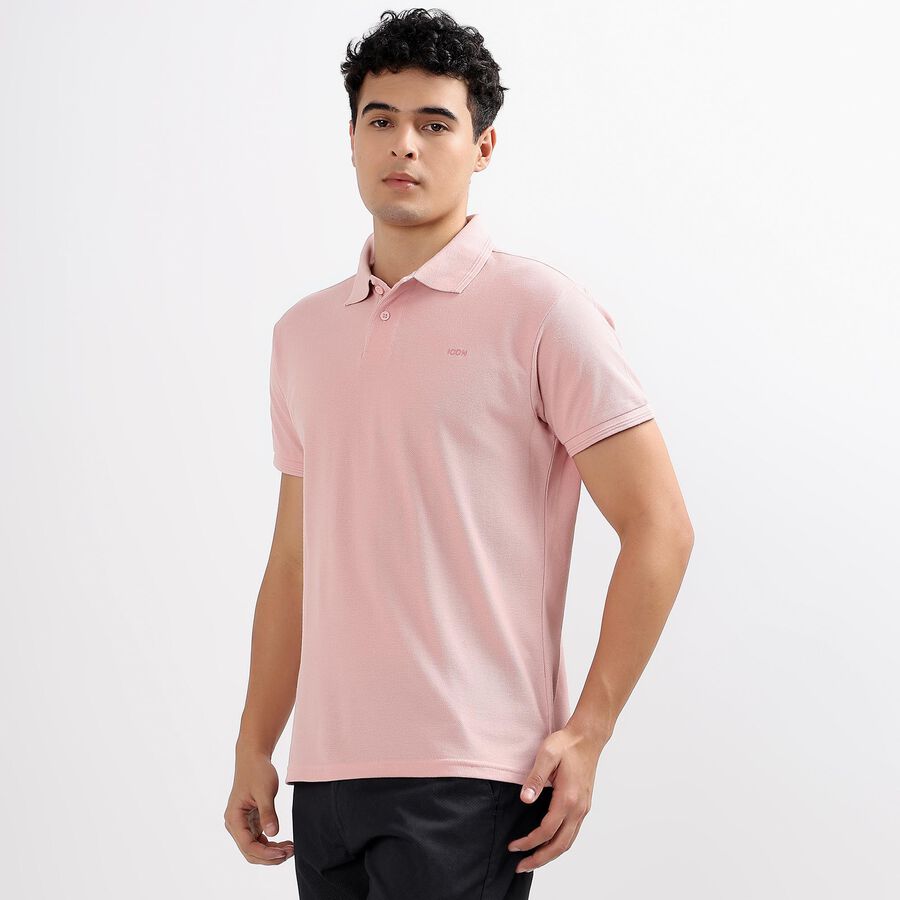 Men's Collared Half Sleeves T-Shirt, हल्का गुलाबी, large image number null