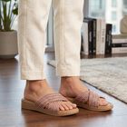 Women's Pink Embellished Slip-On Slide Sandals, Pink, small