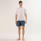 Men's Blue Regular Fit Checked Half Pant, Mid Blue, small