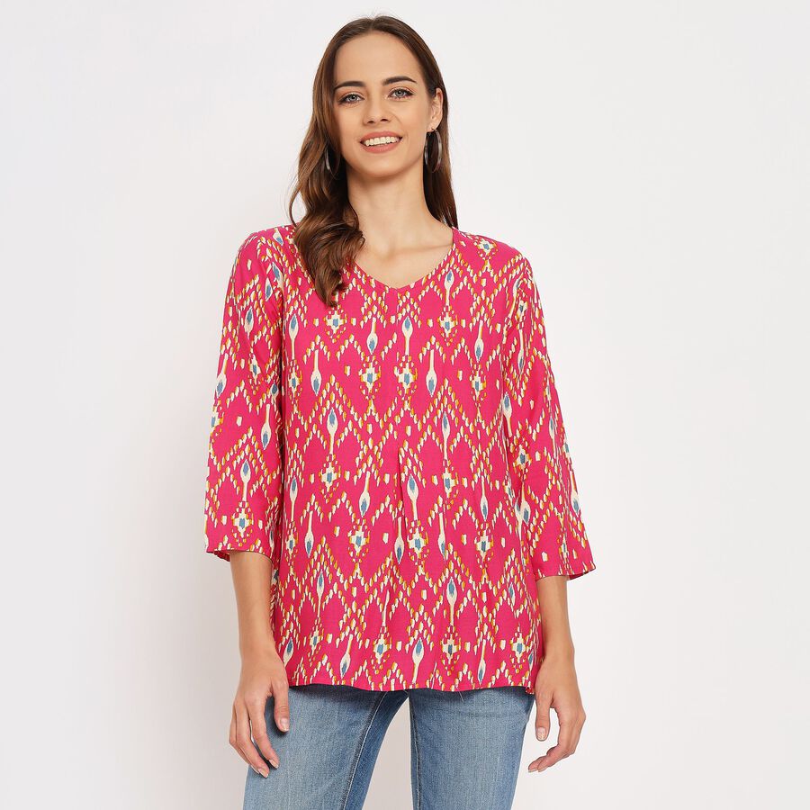 Ladies' Kurti, रानी (फ्यूशिया), large image number null