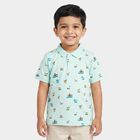 Boys Mint Green Cotton Polo Neck Polo Boys T-Shirt, हल्का हरा, small