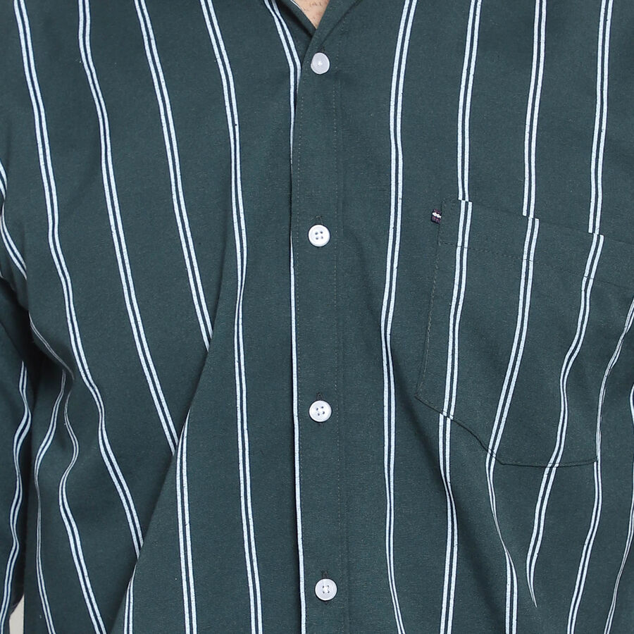 Stripes Casual Shirt, Dark Green, large image number null
