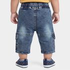 Infants Blue Relaxed Fit Cargo Jeans, मध्यम नीला, small