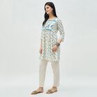 Women's Light Blue Round Neck Classic Kurta, Light Blue, small