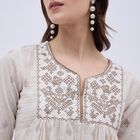 Ladies' 100% Cotton Kurta, Off White, small image number null