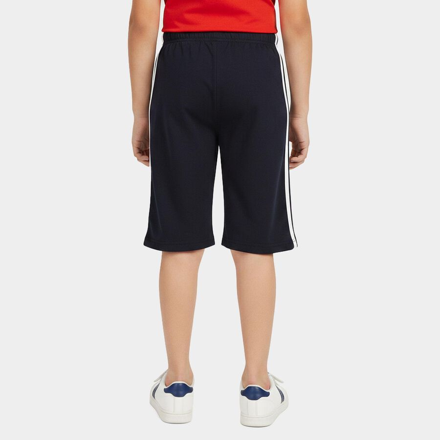 Boys' Navy Blue Regular Fit Casual Jamaican Shorts, Navy Blue, large