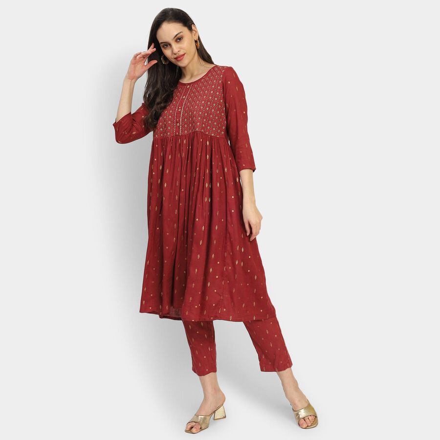 Ladies' Ethnic Set, लाल, large image number null