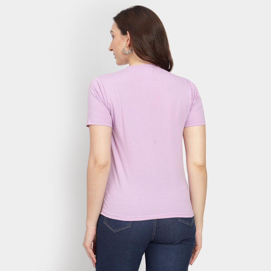 Ladies' Round Neck T-Shirt, लाइलेक, large image number null