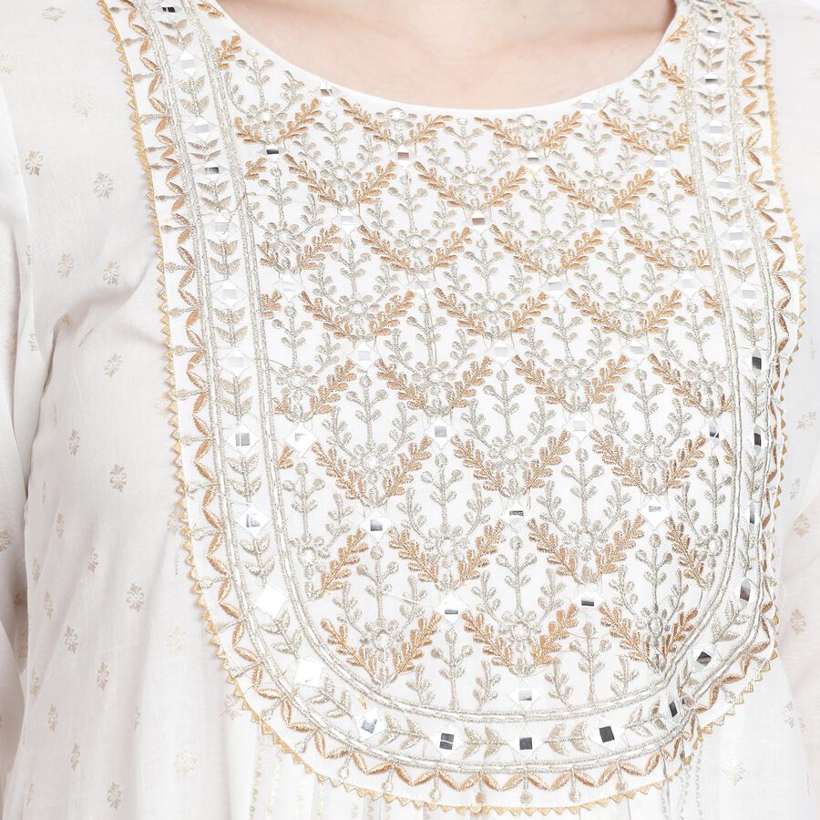Ladies' 100% Cotton Kurta , ऑफ व्हाइट, large image number null