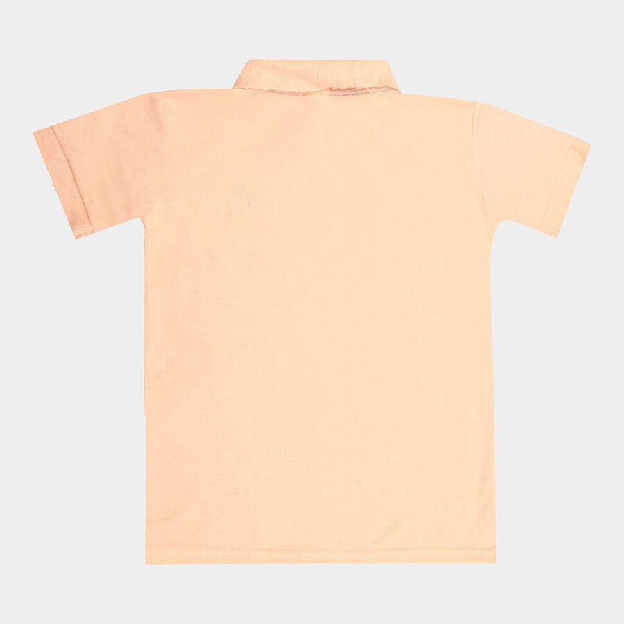 Boys Solid T-Shirt, Peach, large image number null