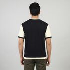 Men's Navy Blue Round Neck Casual T-Shirt, Navy Blue, small