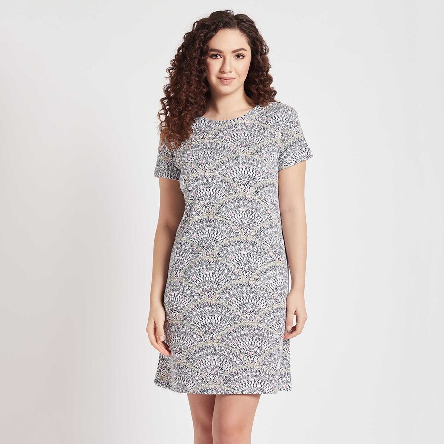 All Over Print Nighty, White, large image number null