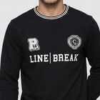 Men's Black Crew Neck Pullover Sweatshirt, Black, small