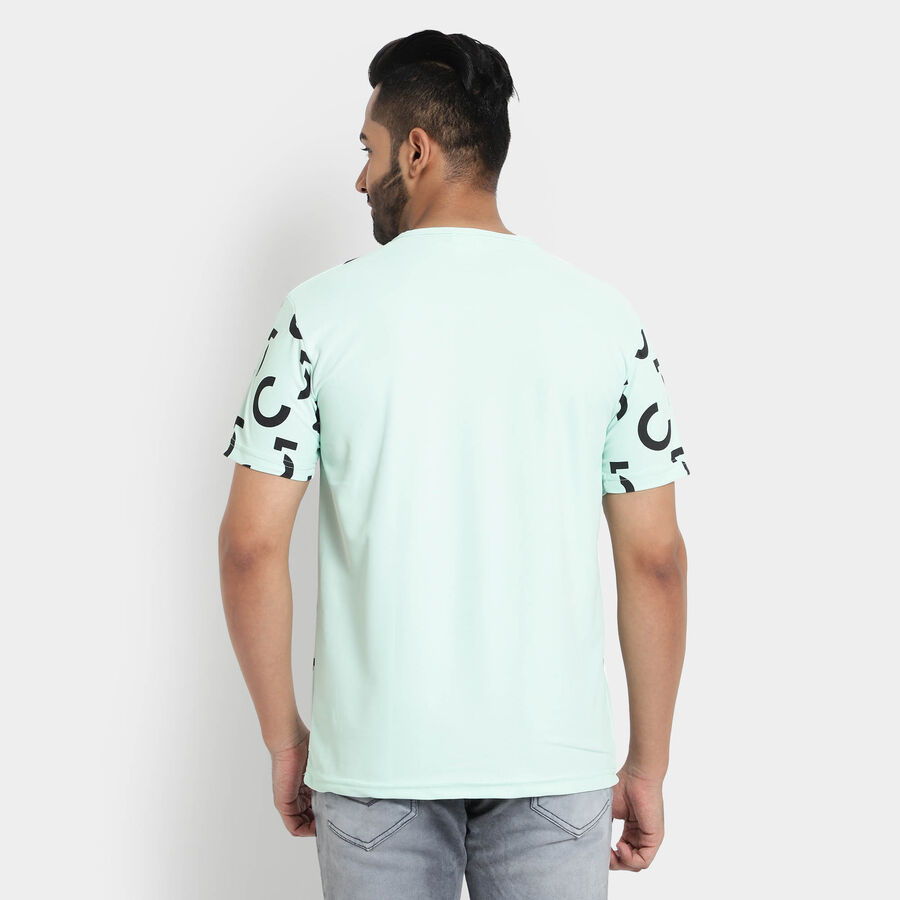 Printed Henley T-Shirt, Light Green, large image number null