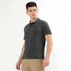 Men's Dark Charcoal Polo Neck Classic T-Shirt, Charcoal, small