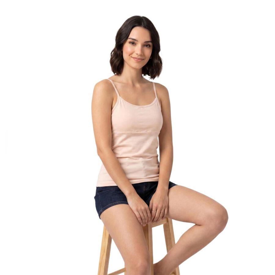 Women's Pink Cotton Blend Full Slip, हल्का गुलाबी, large