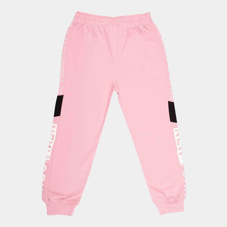 Girls Printed Pyjama, Light Pink, large image number null