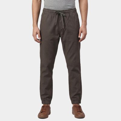 Men's Dark Grey Slim Fit Casual Trousers