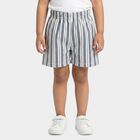 Girls Light Blue Regular Fit Striped Pull-On Shorts, हल्का नीला, small