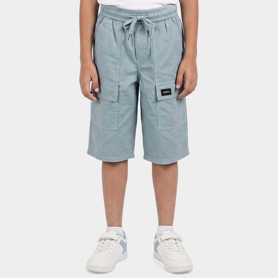 Boys' Light Blue Relaxed Fit Cargo Style Jamaican Shorts, Light Blue, large