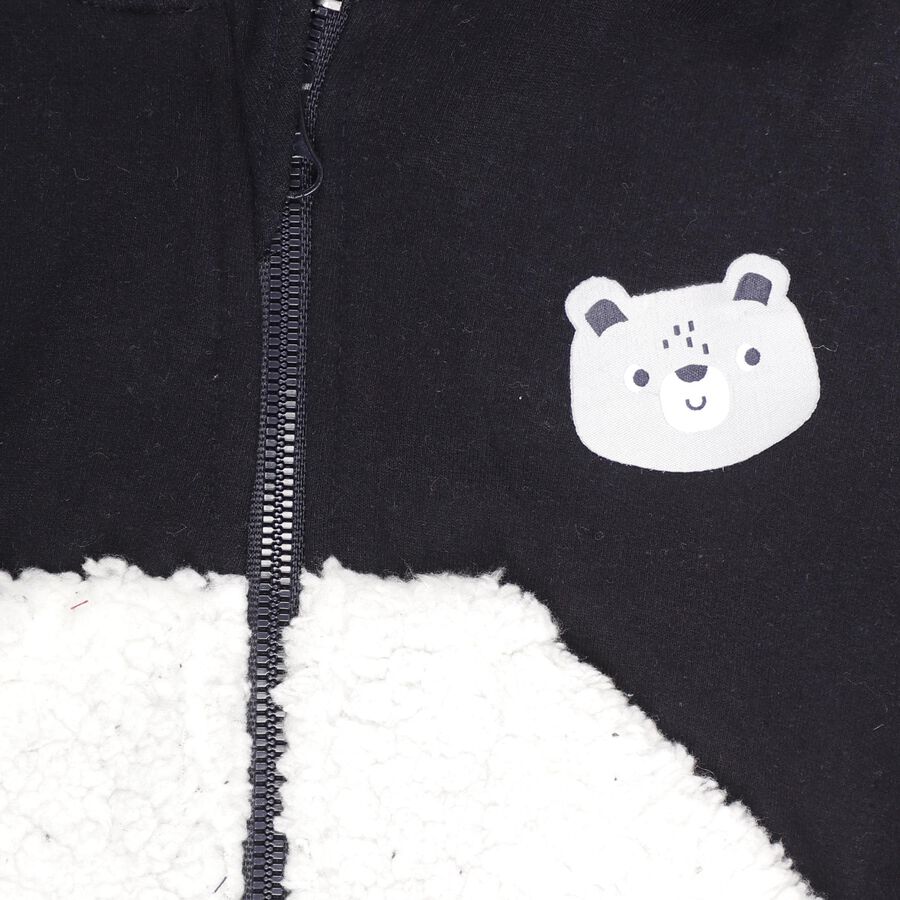 Infants Deep Midnight Navy Blue Cotton Hoodie Casual Sweatshirt, नेवी ब्लू, large image number null