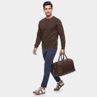 Men's Brown Crew Neck Pullover Sweatshirt, Brown, small