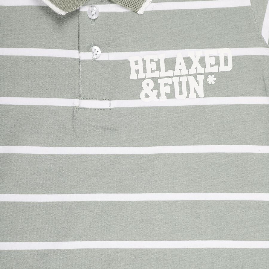 Boys' 100% Cotton Collar Half Sleeves T-Shirt , Light Green, large image number null