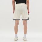 Men's Off-White Textured Elastic Waist Bermuda Shorts, एक्रू मिश्रित, small