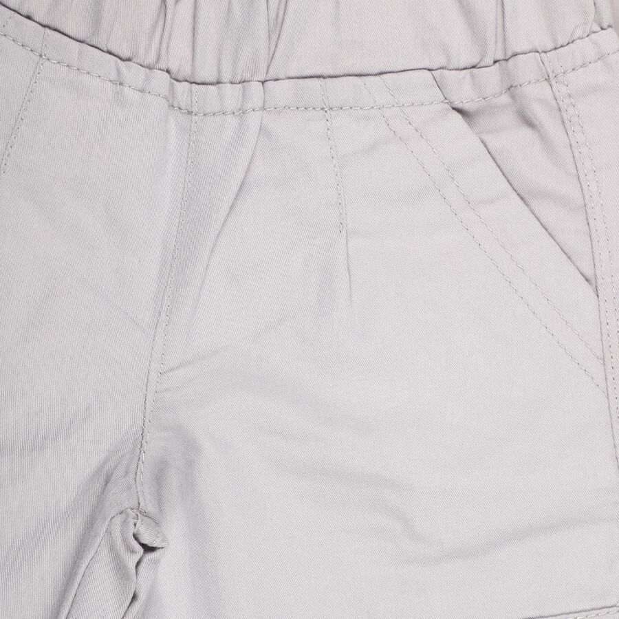 Girls' Light Gray Cargo Fit Elastic Waist Pants, हल्का ग्रे, large image number null