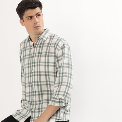 Men's Light Sage Green Cotton Classic Casual Shirt