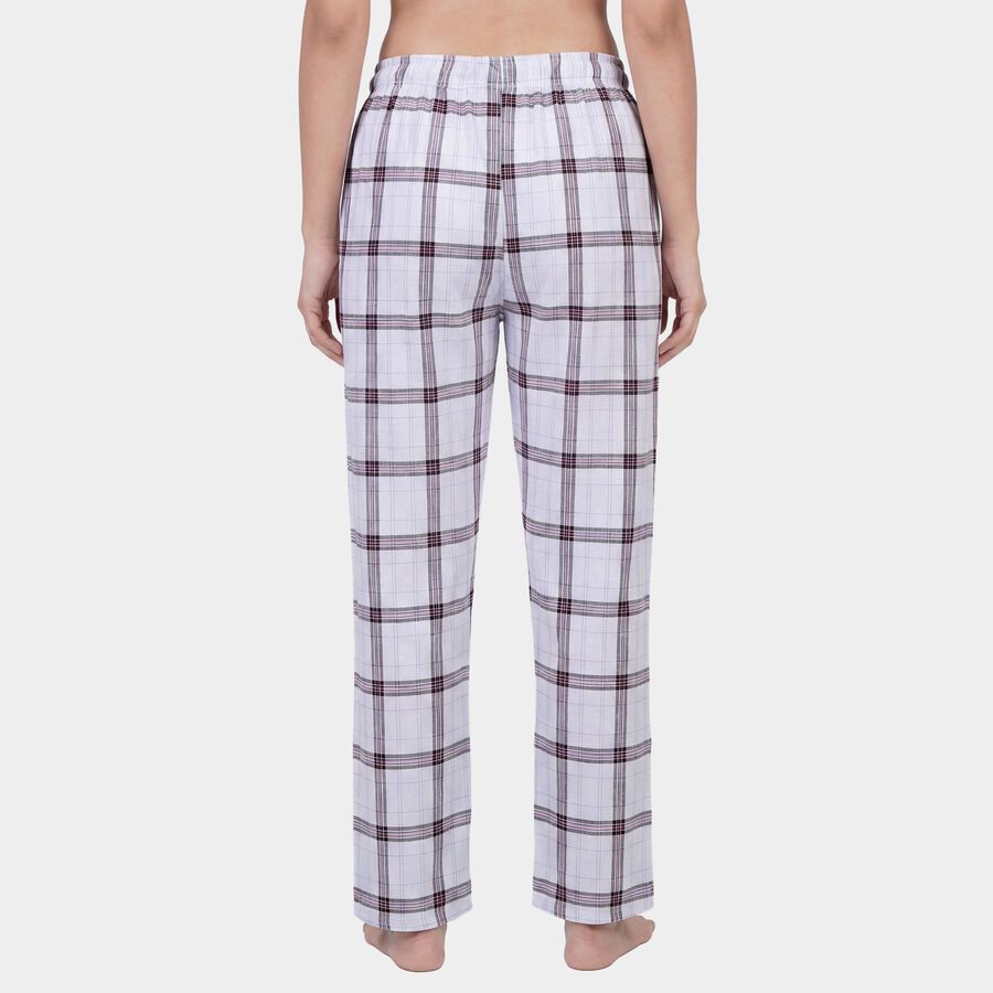 Women's White Regular Fit Floral Printed Pyjama, White, large