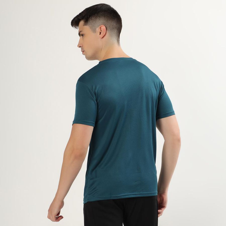 Men's Teal Crew Neck Athleisure T-Shirt, Teal Blue, large image number null