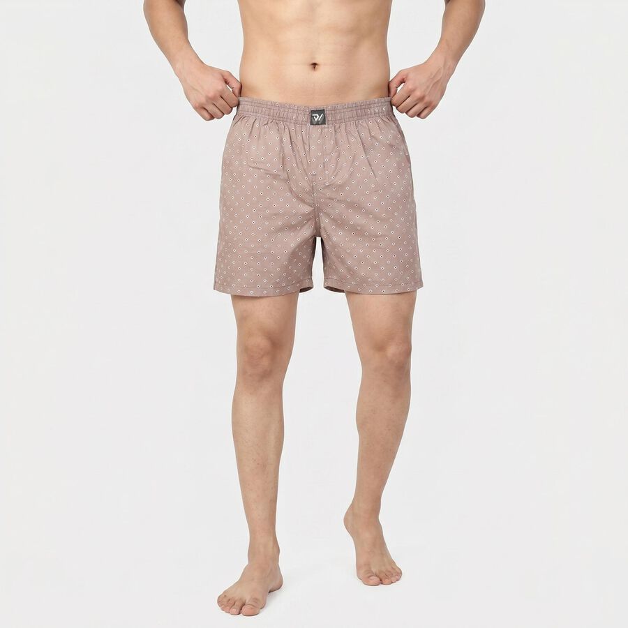 Men's Dark Grey Relaxed Fit Printed Boxers, Dark Grey, large